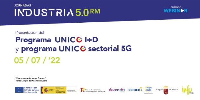 Imagen de Webinar: Presentación Programa 5G UNICO I+D y UNICO Sectorial 5G. 05 de julio de 2022, de 9:30 a 11:00
