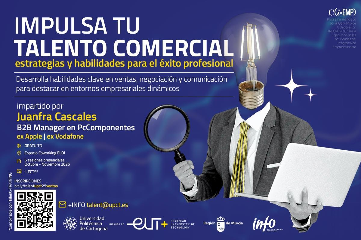 La UPCT lanza el curso gratuito "Impulsa tu Talento Comercial" con reconocimiento académico